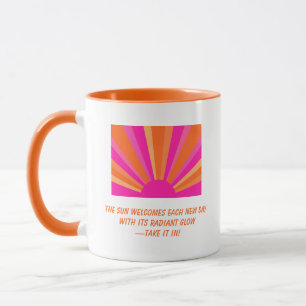 Taza Personalizado Brillante y Colorido Sunburst Inspir