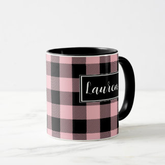 Taza Personalizado Búfalo Rosado Comprobar Mug