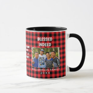 Taza Personalizado Buffalo Plaid Familia Navidades Cris