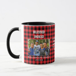 Taza Personalizado Buffalo Plaid Familia Navidades Cris