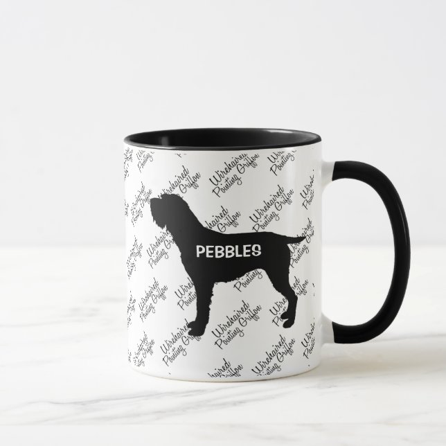 Taza PERSONALIZADO Cableado Apuntando Silueta De Perro  (Derecha)