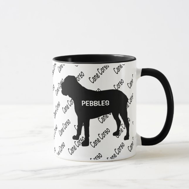 Taza PERSONALIZADO Cane Corso Dog Silhouette (Derecha)