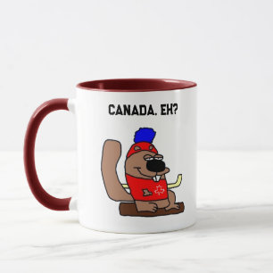 Taza Personalizado castor de hockey en camiseta de hoja