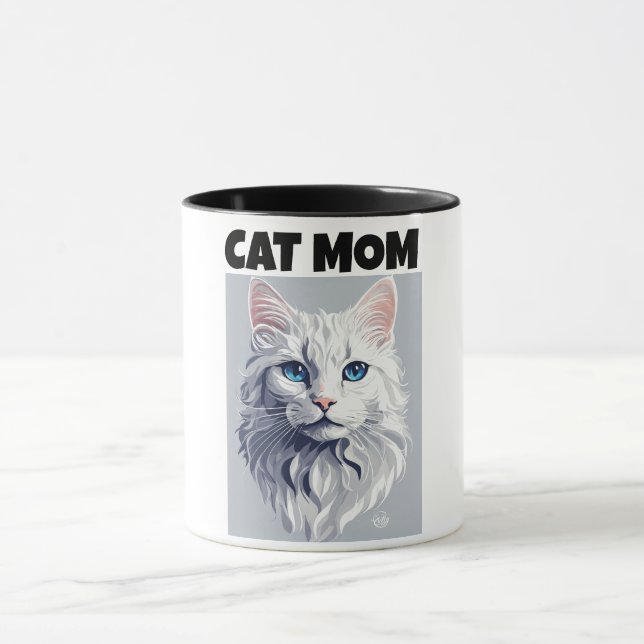 Taza Personalizado Cat Mom Mug - Perfecto regalo del Dí (Centro)