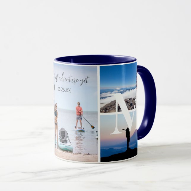 Taza Personalizado Collage de fotos de aventuras Coffee (Anverso derecho)