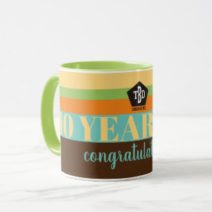 Taza Personalizado color café aniversario de empleado 