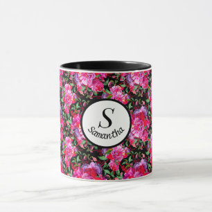 Taza Personalizado Colores De Fuchsia De Color Rosa Y N