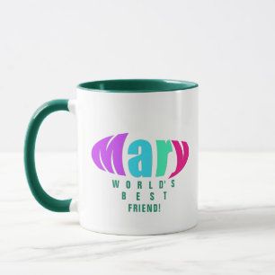 Taza Personalizado colorida "Mary" mejor mamá y amigo, 