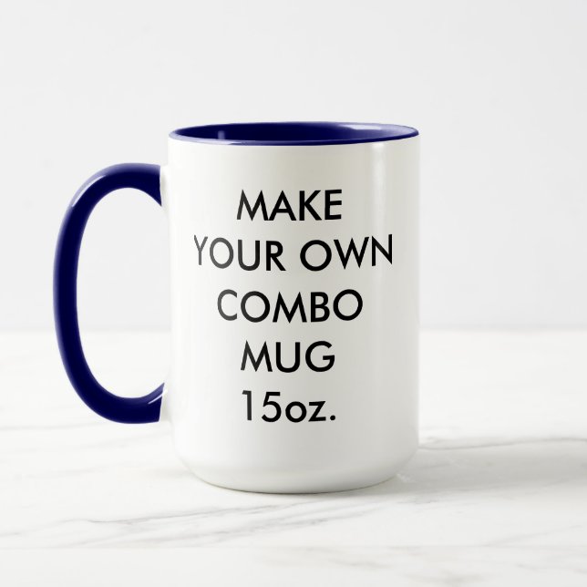 Taza Personalizado Combinación azul de la marina person (Izquierda)