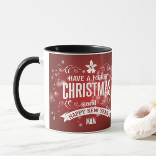Taza Personalizado con Wishes Merry Christmas Photo