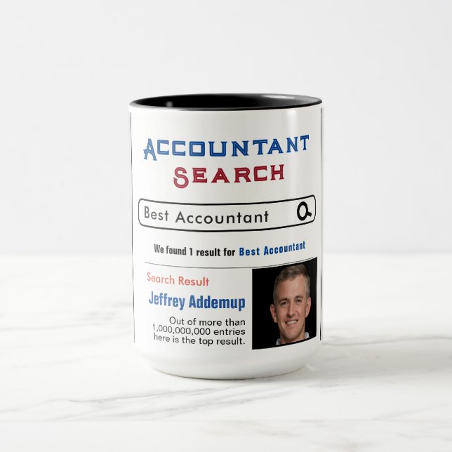Taza Personalizado contable mejor regalo de búsqueda Mu (Centro)