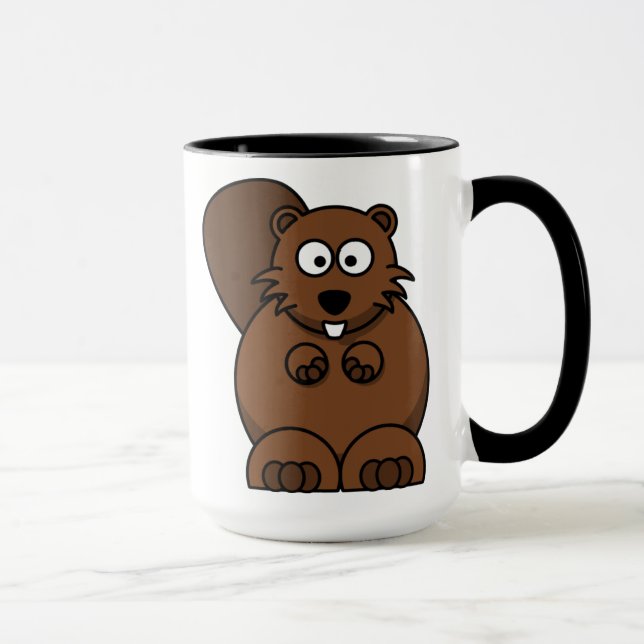 Taza Personalizado cutáneo castor divertido animal de W (Derecha)