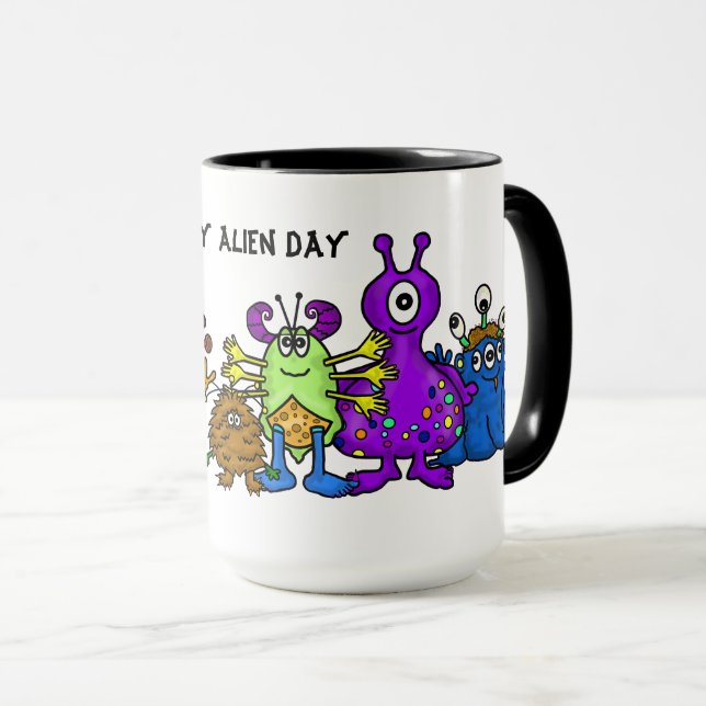Taza Personalizado Cute Aliens Mug (Anverso derecho)