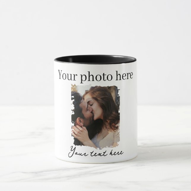 Taza Personalizado Cute Couple Foto (Centro)
