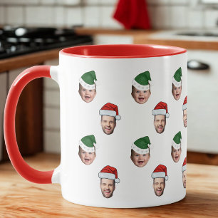 Taza Personalizado Cute Face 2 fotos regalo de Navidade