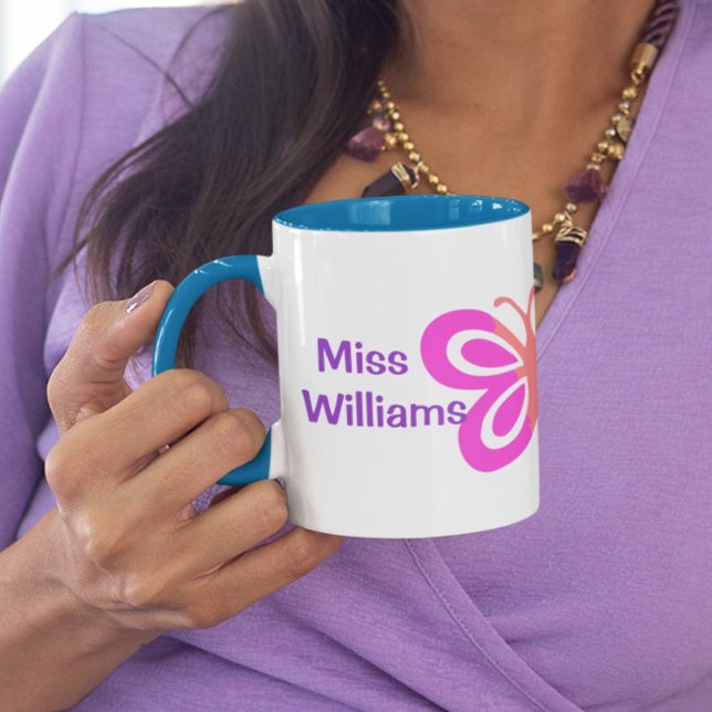 Taza Personalizado Cute Mejor Maestro Mariposa Cita Reg (Subido por el creador)