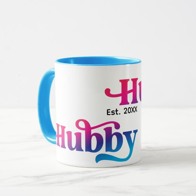 Taza Personalizado de Aniversario de Pareja Hubby Boda  (Anverso izquierdo)