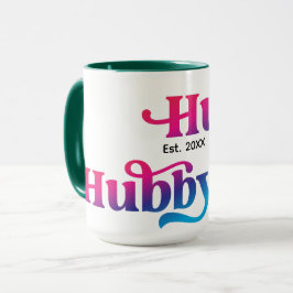 Taza Personalizado de Aniversario de Pareja Hubby Boda