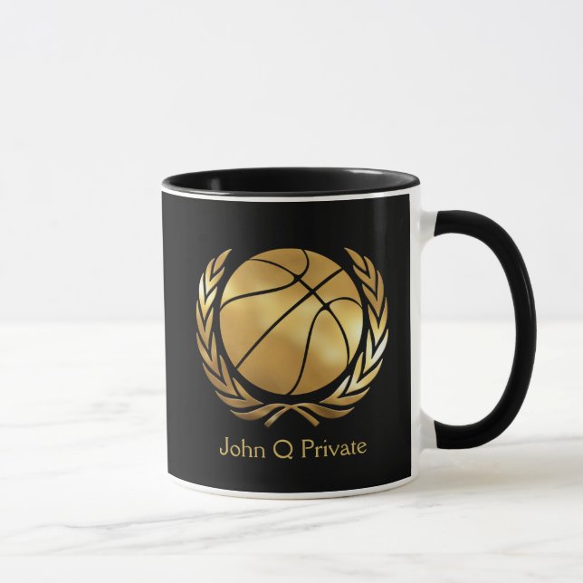 Taza Personalizado de Baloncesto de Oro (Derecha)
