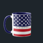 Taza Personalizado de bandera estadounidense<br><div class="desc">Un nombre personalizado único en negrita de la bandera estadounidense.</div>