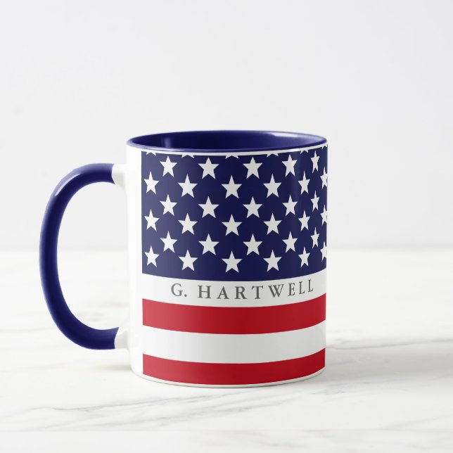 Taza Personalizado de bandera estadounidense (Izquierda)