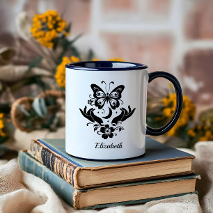 Taza Personalizado de Boho Minimalista de la Mujer Blan