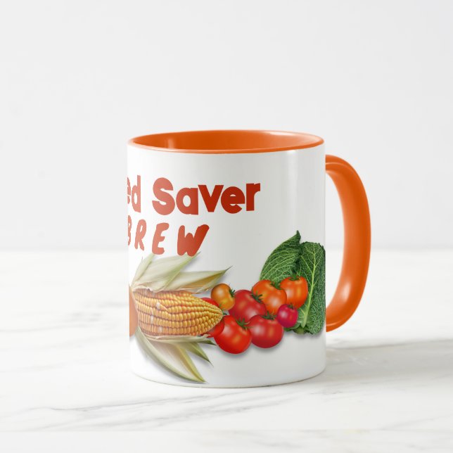 Taza Personalizado de borde de verduras para el salvado (Anverso derecho)