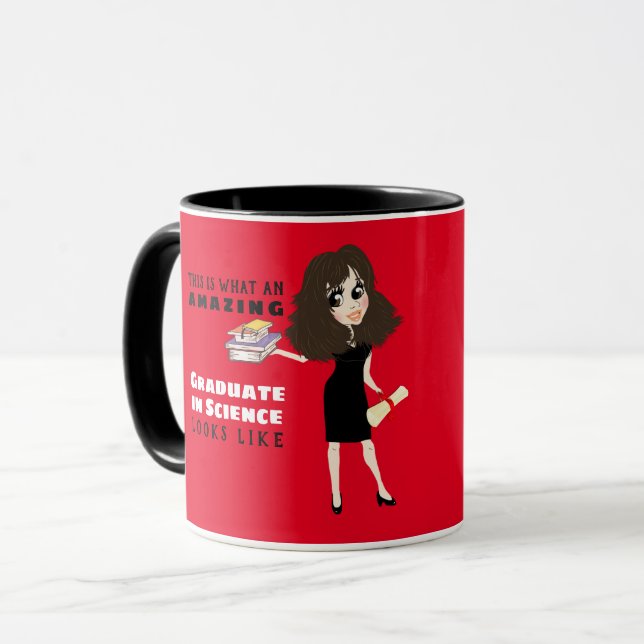 Taza Personalizado de brunette para mujeres GRADUATE Gi (Anverso izquierdo)