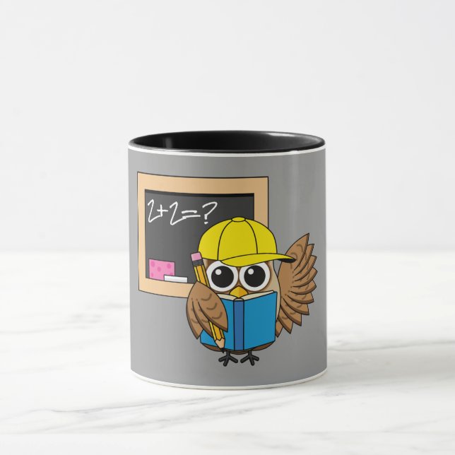 Taza Personalizado de Búho Estudiantil Cute (Centro)