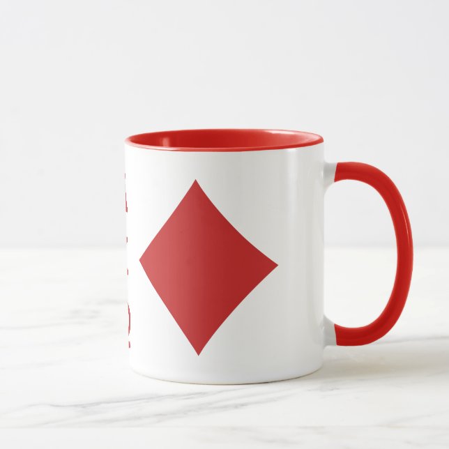 Taza Personalizado de cartas - Monogramas - Diamantes (Derecha)