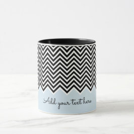 Taza Personalizado de Chevron moderno de color negro y 