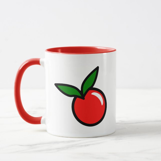 Taza Personalizado de cocina divertida de Apple Cherry  (Izquierda)