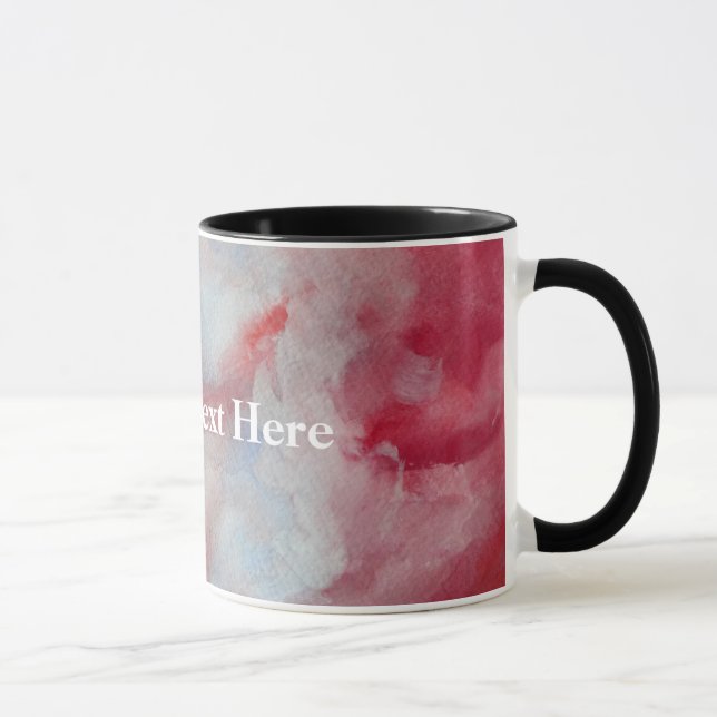 Taza Personalizado de color de agua rosada Texto Ringer (Derecha)