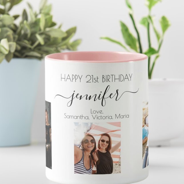 Taza Personalizado de cumpleaños foto amiga moda blanca (Subido por el creador)