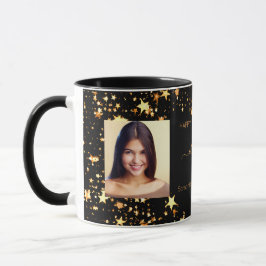 Taza Personalizado de cumpleaños foto oro negro mejores