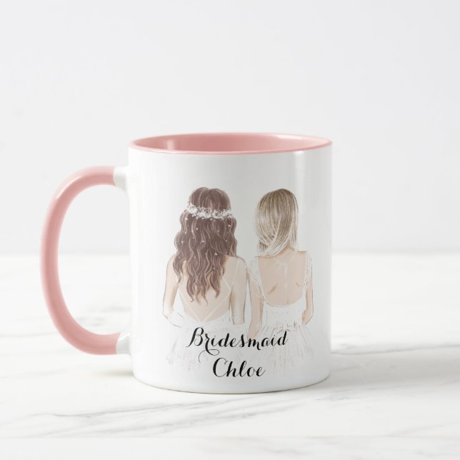 Taza personalizado de dama de honor mug (Izquierda)
