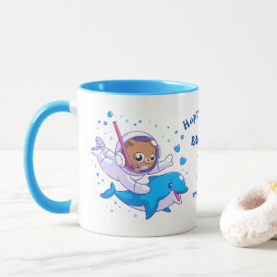 Taza Personalizado de delfines y gatos submarinos