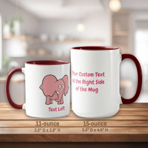Taza Personalizado de elefante rosa
