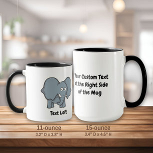 Taza Personalizado de elefantes grises