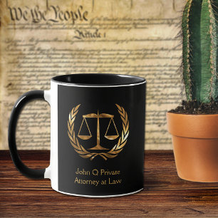 Taza Personalizado de Escalas de Abogados de Oro
