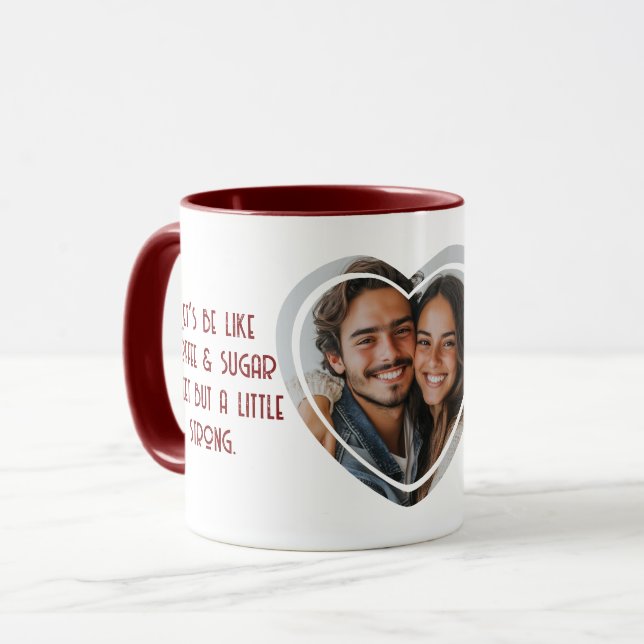 Taza Personalizado de forma cardíaca nombres de fotos y (Anverso izquierdo)