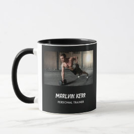 Taza Personalizado de foto gimnasia negocio gris