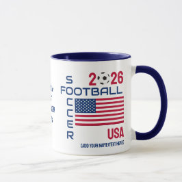 Taza PERSONALIZADO de fútbol de EE. UU. 2026 CUALQUIER 