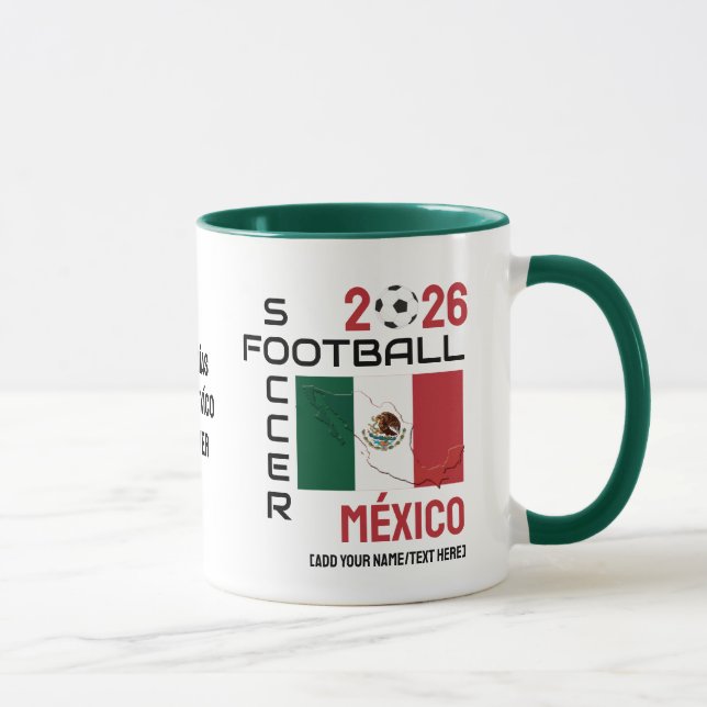Taza Personalizado DE Fútbol DE MÉXICO 2026 CUALQUIER A (Derecha)