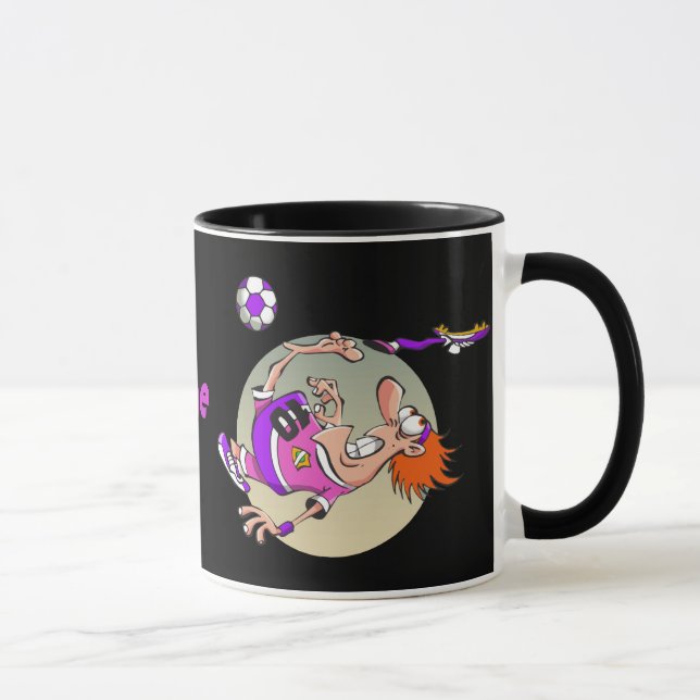 Taza personalizado de futbolista de Funny Soccer person (Derecha)