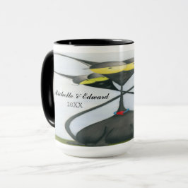 Taza Personalizado de gato negro y gris