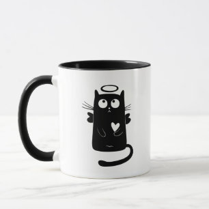 Taza Personalizado de gatos negros angélicos