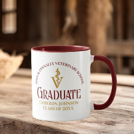 Taza Personalizado de Graduación de la Escuela Veterina