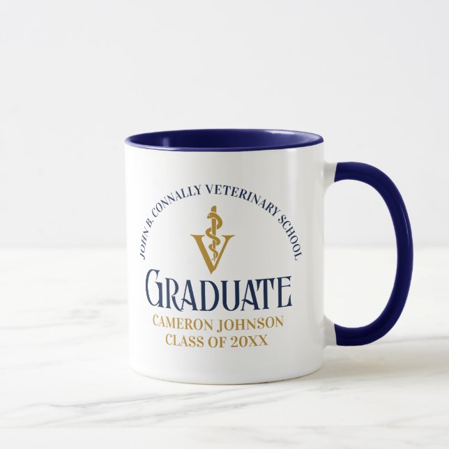 Taza Personalizado de graduación de la Escuela Veterina (Derecha)