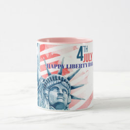 Taza Personalizado de la Estatua Libertad del 4 de juli
